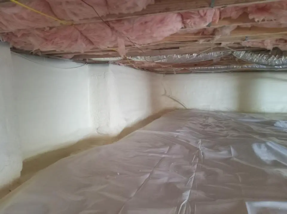 Crawl space encapsulation with closed-cell spray foam for Commercial Roof Restoration in Mission Viejo